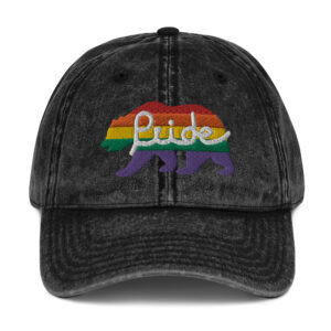 CalPride - Pride Vintage Cotton Twill Cap Embroided California Bear